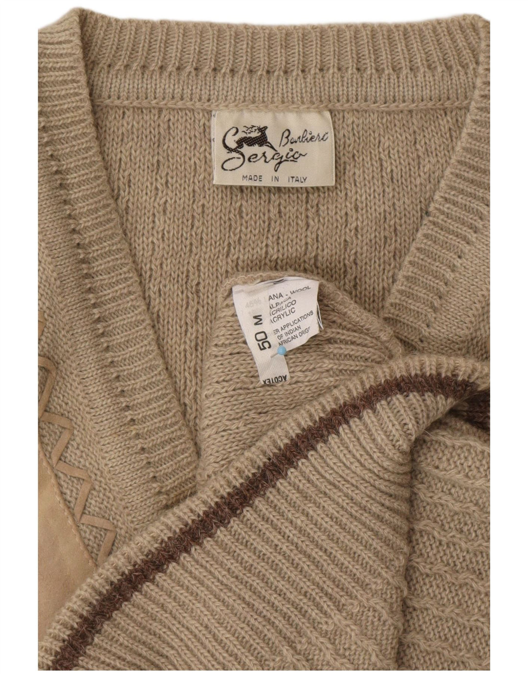 SERGIO BARBIERI Herrevest Tank Top IT 50 Medium Beige Uld