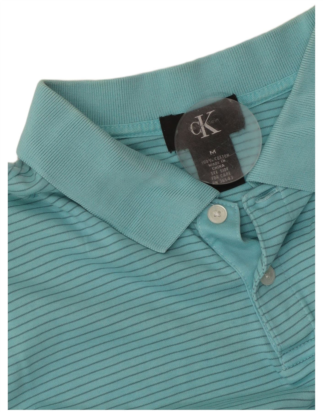 CALVIN KLEIN Herre poloshirt Medium blå stribet bomuld