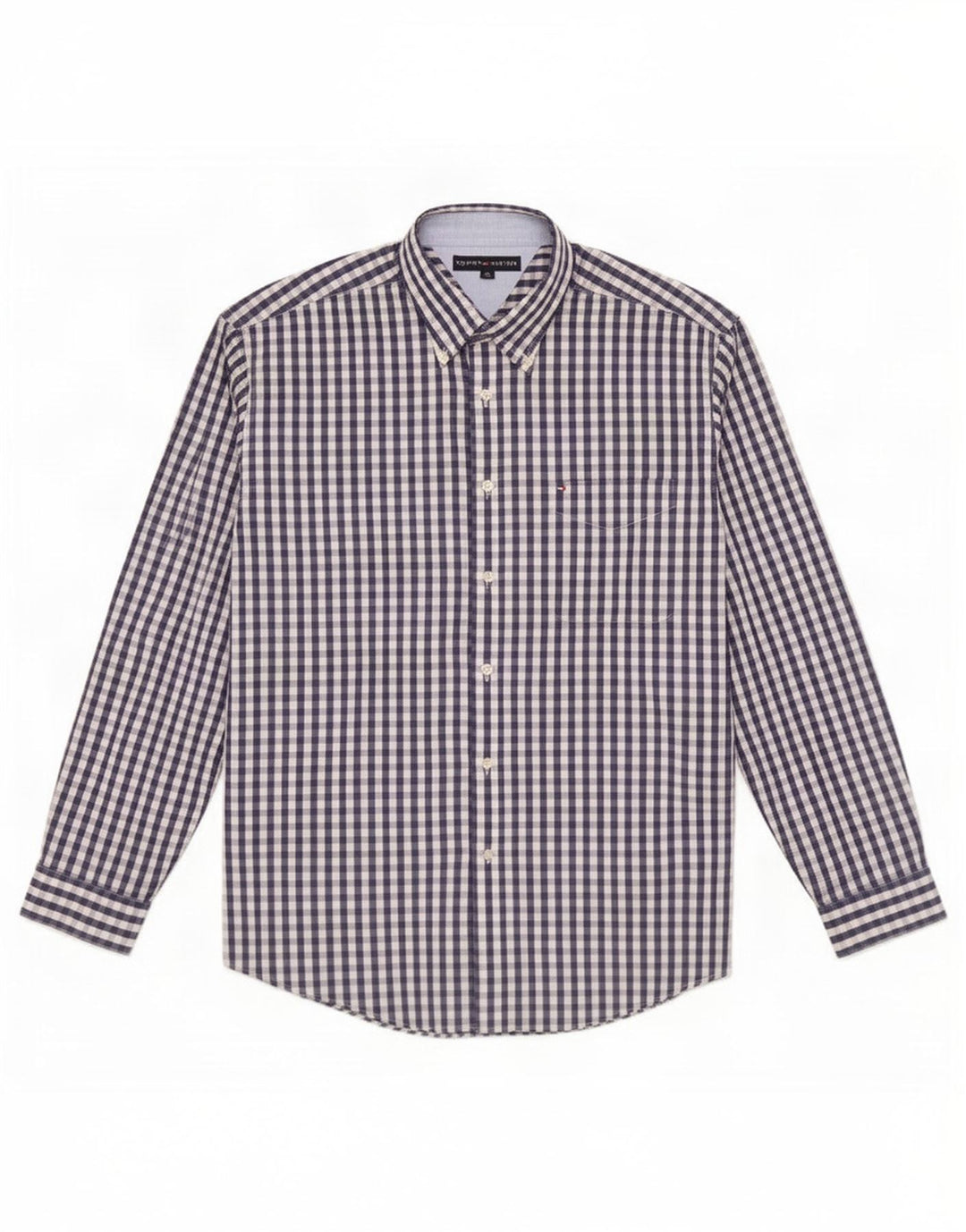 Tommy Hilfiger herreskjorte XL marineblå Gingham bomuld
