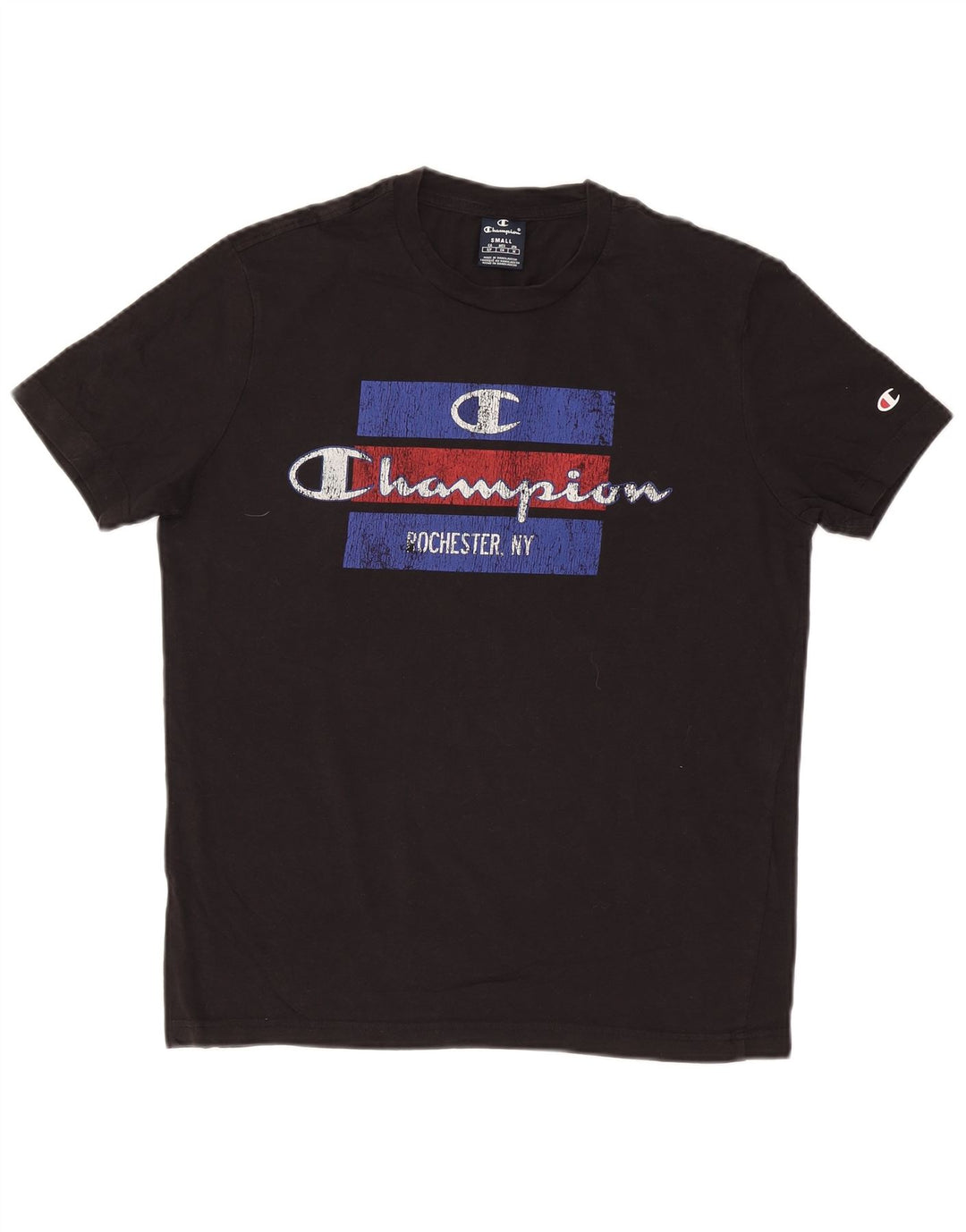 Champion Herre Grafisk T-Shirt Top Lille Sort