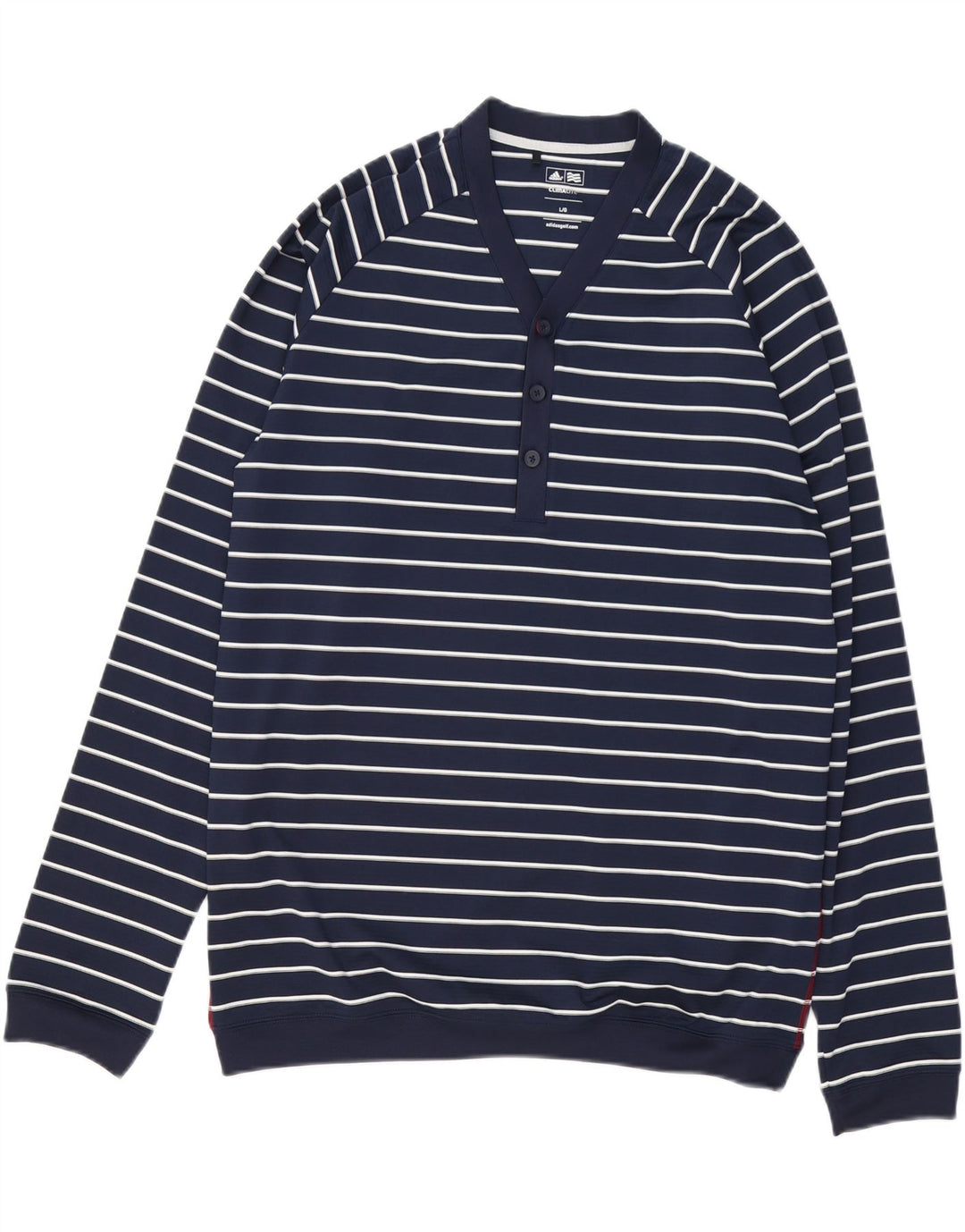 Adidas Herre Climalite Sweatshirt Jumper Large Navyblå stribet polyester