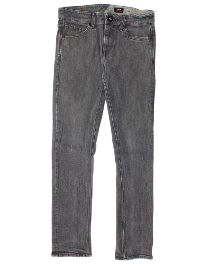 Volcom Herre Vorta Slim Straight Jeans W30 L30 Grå Bomuld