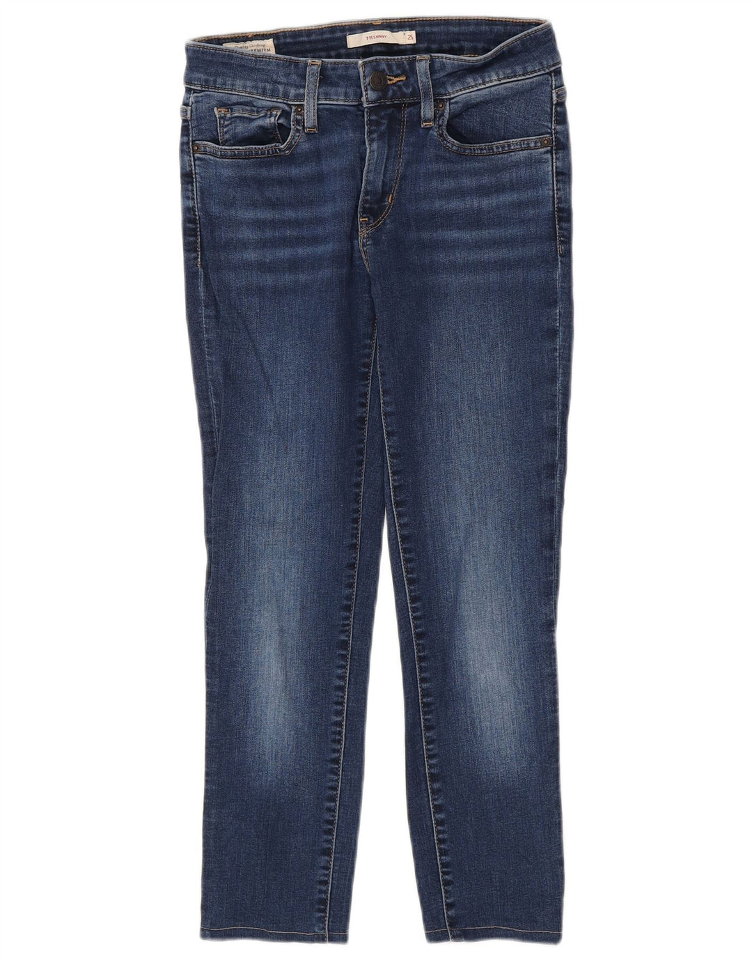 LEVI'S Dame 711 Skinny Jeans W25 L32 Blå Bomuld