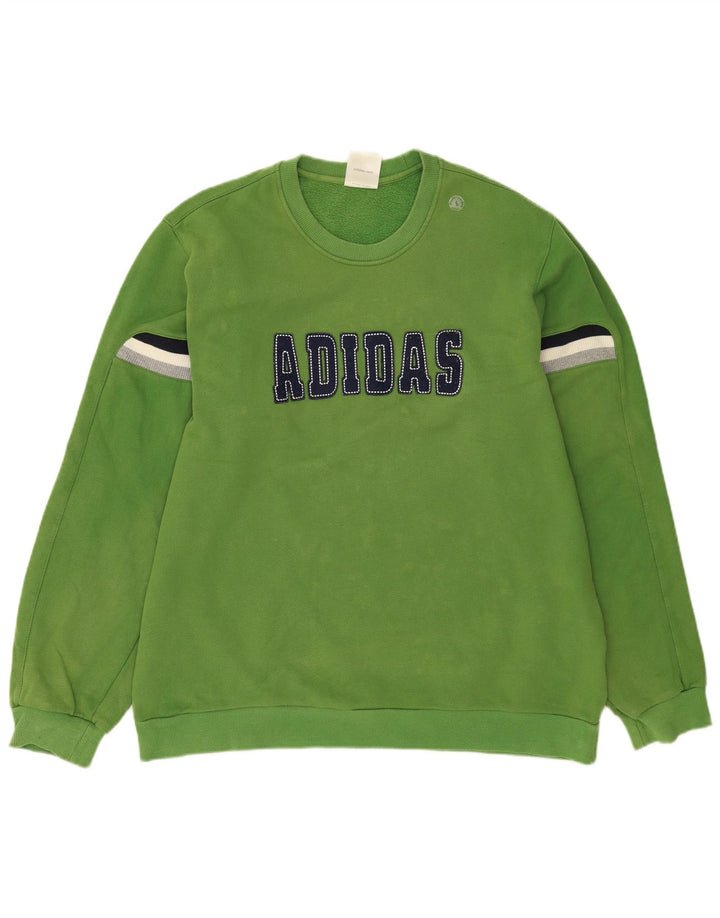 ADIDAS grafisk sweatshirt til mænd, stor grøn bomuld