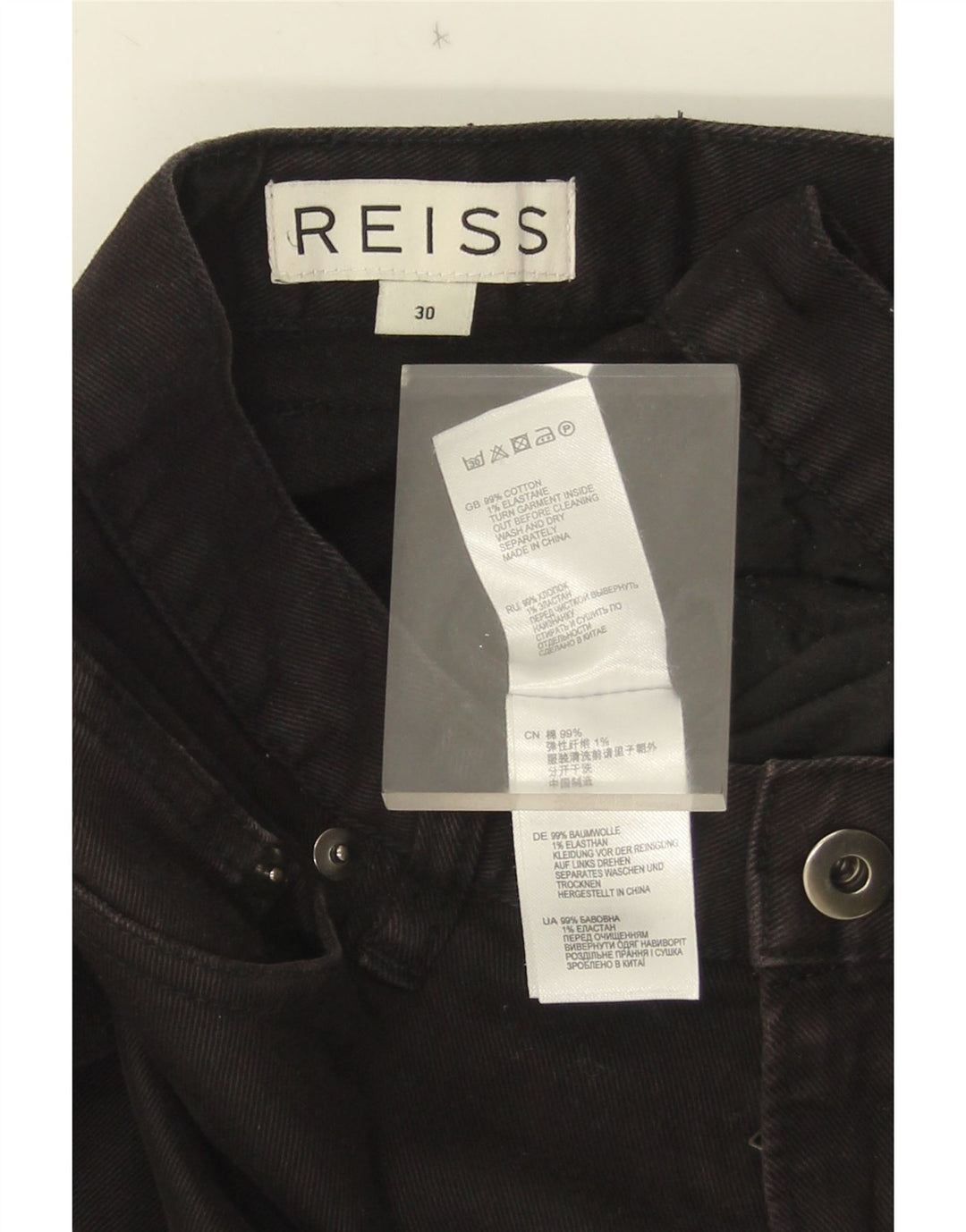 Reiss Dame Shacket Slim Jeans W30 L33 Sort Bomuld