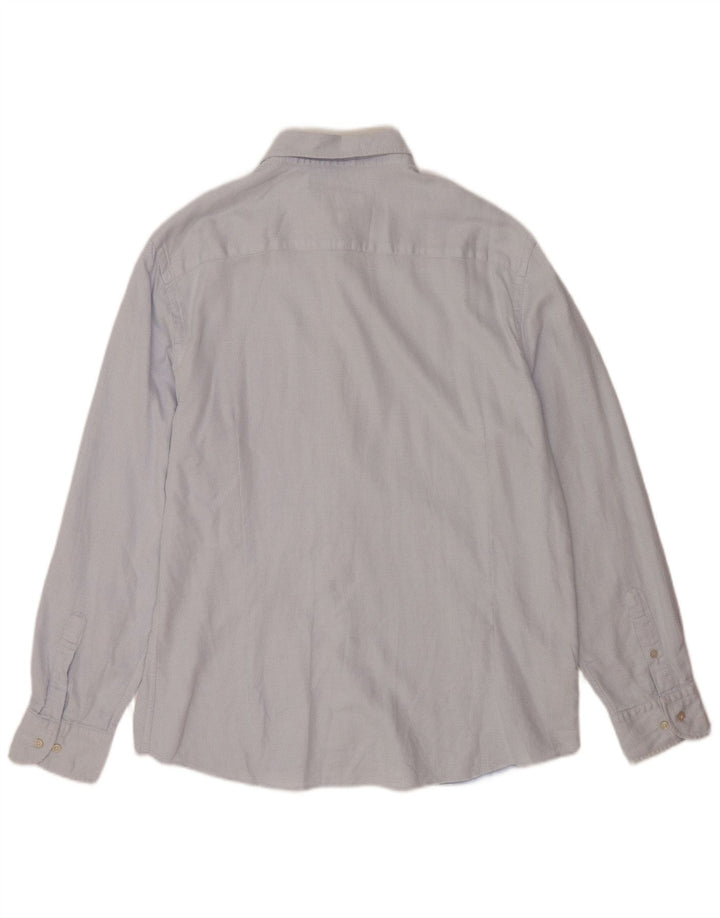 Massimo Dutti Herreskjorte 2XL Blå Plettet Bomuld