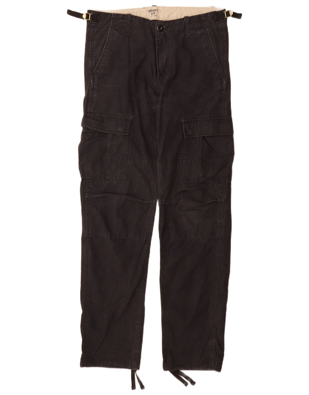 Carhartt Straight Cargo bukser til mænd W29 L32 sort ternet bomuld