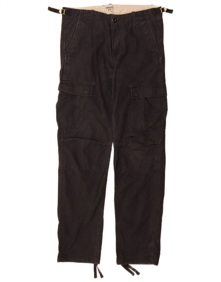 Carhartt Straight Cargo bukser til mænd W29 L32 sort ternet bomuld
