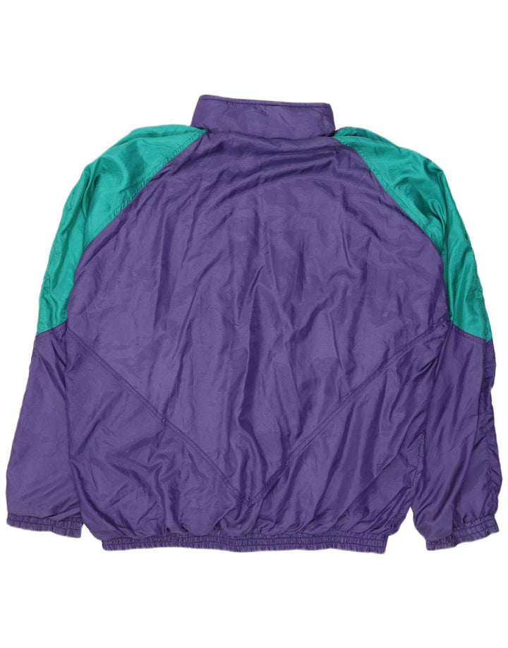 Vintage træningsdragt til mænd Topjakke 2XL Lilla Colourblock Nylon