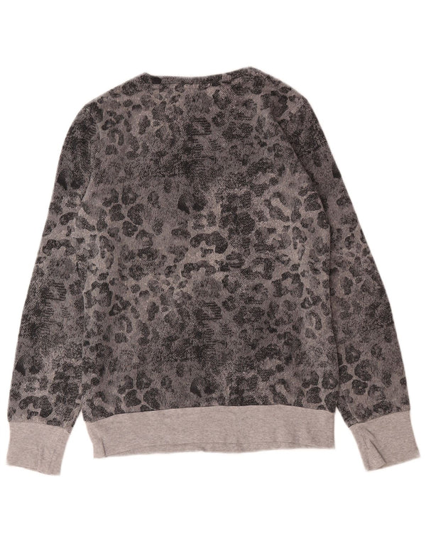 Adidas piger grafisk sweatshirt trøje 13-14 år grå dyreprint bomuld