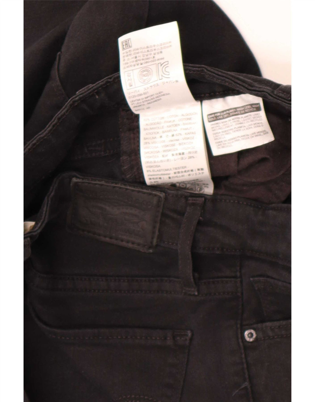Levi's Dame 712 Slim Jeans W25 L32 Sort Bomuld