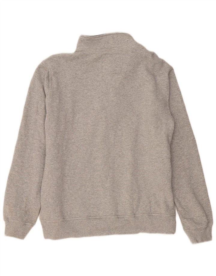 CREW TØJ Herre Zip Neck Sweatshirt Jumper XL Grå Bomuld