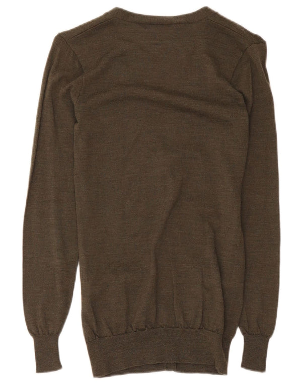 Ralph Lauren Dame Cardigan Sweater UK 4 XS Grøn Merinould