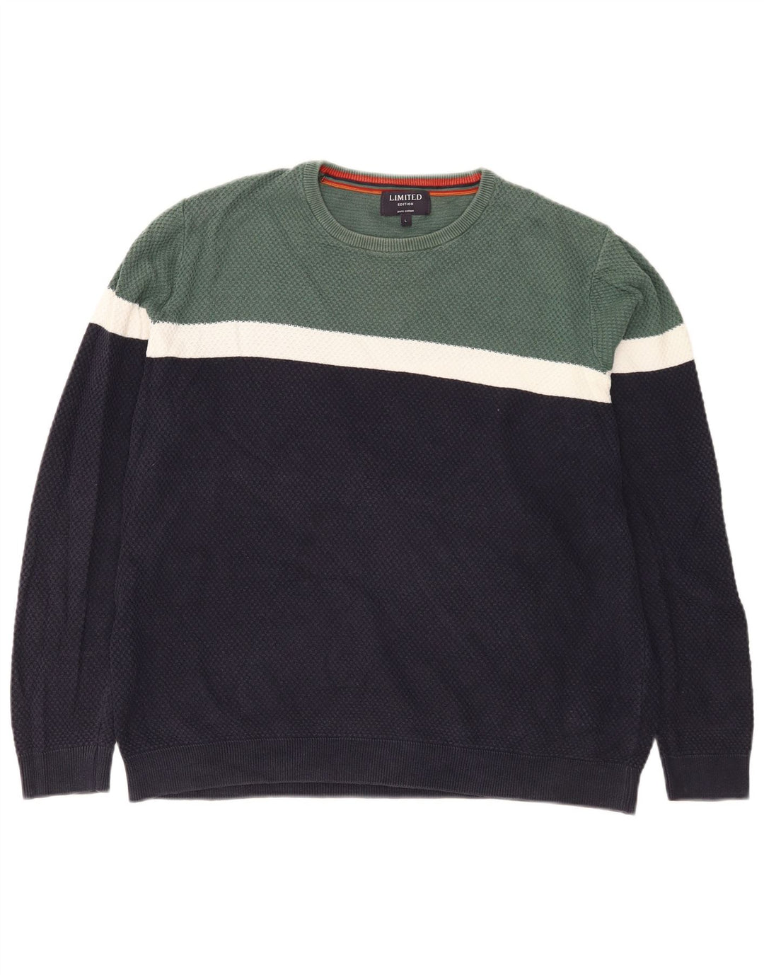 Marks & Spencer Herre sweater med rund hals, stor marineblå farveblok
