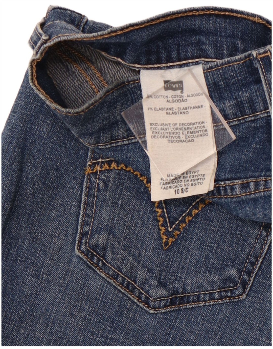 LEVI'S Dame 506 Straight Jeans US 10 Large W30 L27 Blå Bomuld