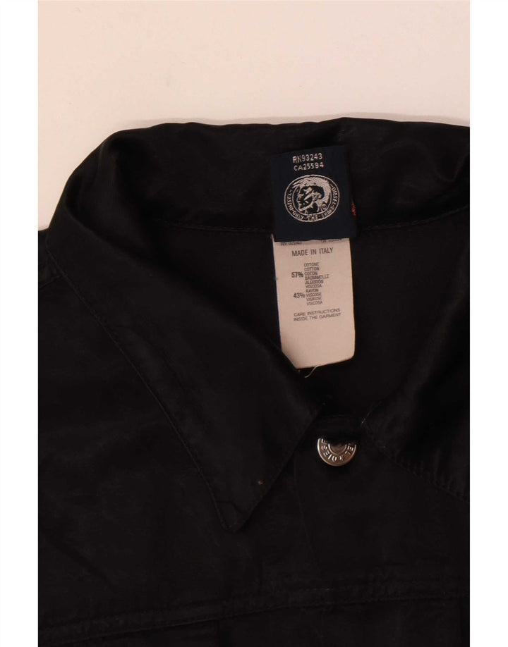 Diesel Dame Utility Jacket UK 18 XL Sort Bomuld