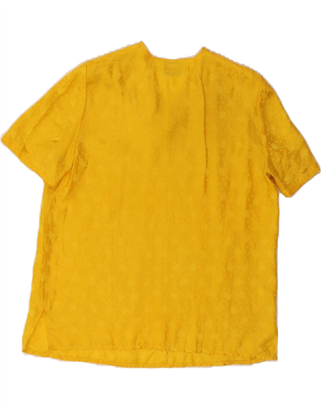LUISA SPAGNOLI Womens Blouse Top IT 46 Large Yellow Floral Silk Vintage Luisa Spagnoli and Second-Hand Luisa Spagnoli from Messina Hembry 