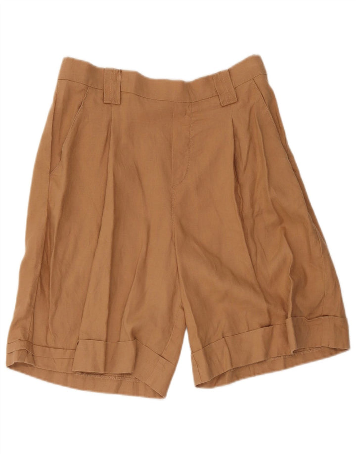 Benetton Womens Fastspændte Casual Shorts Medium W32 Beige Linned