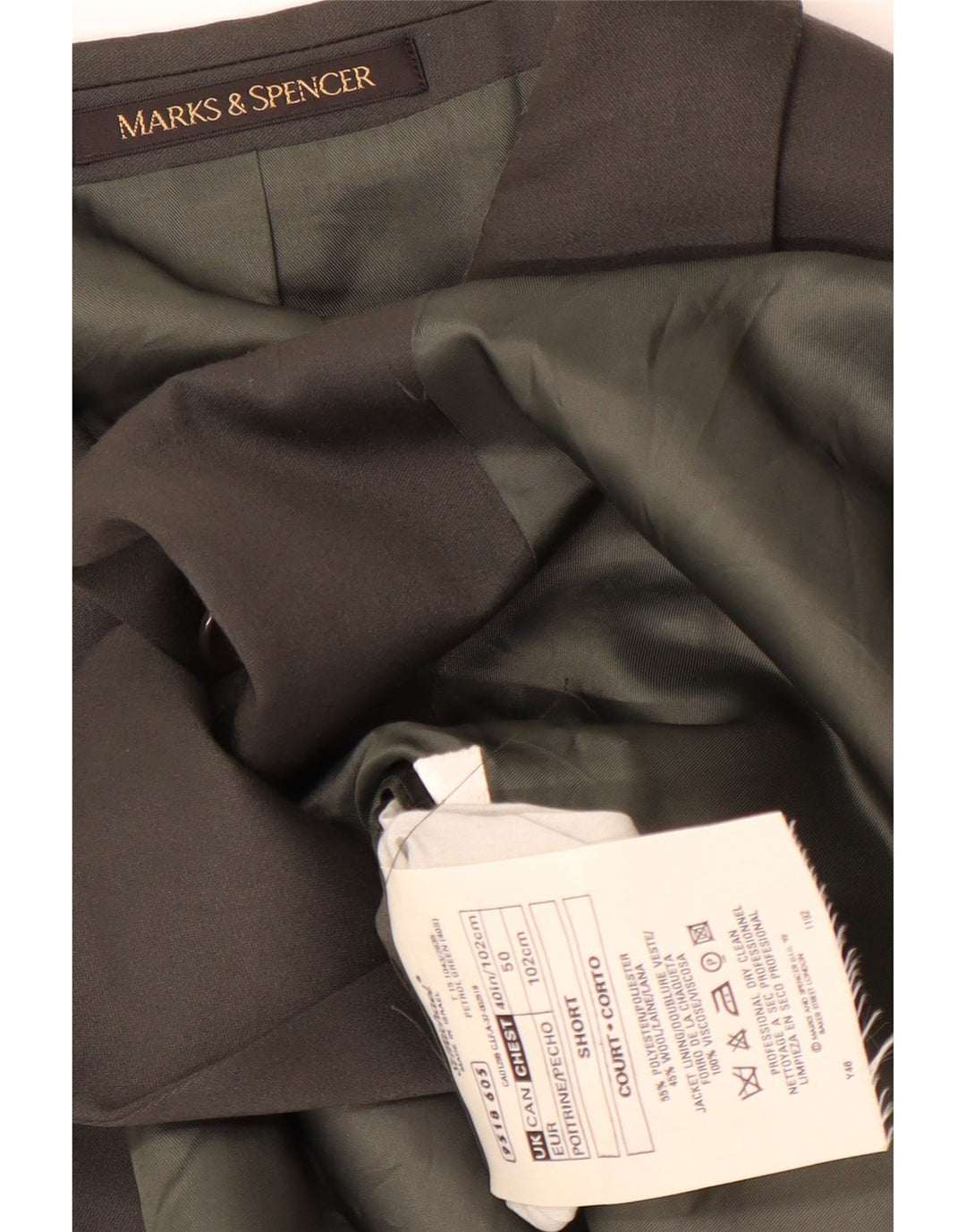 Marks & Spencer Herre Double Breasted Blazer Jacket EU 50 Large Khaki