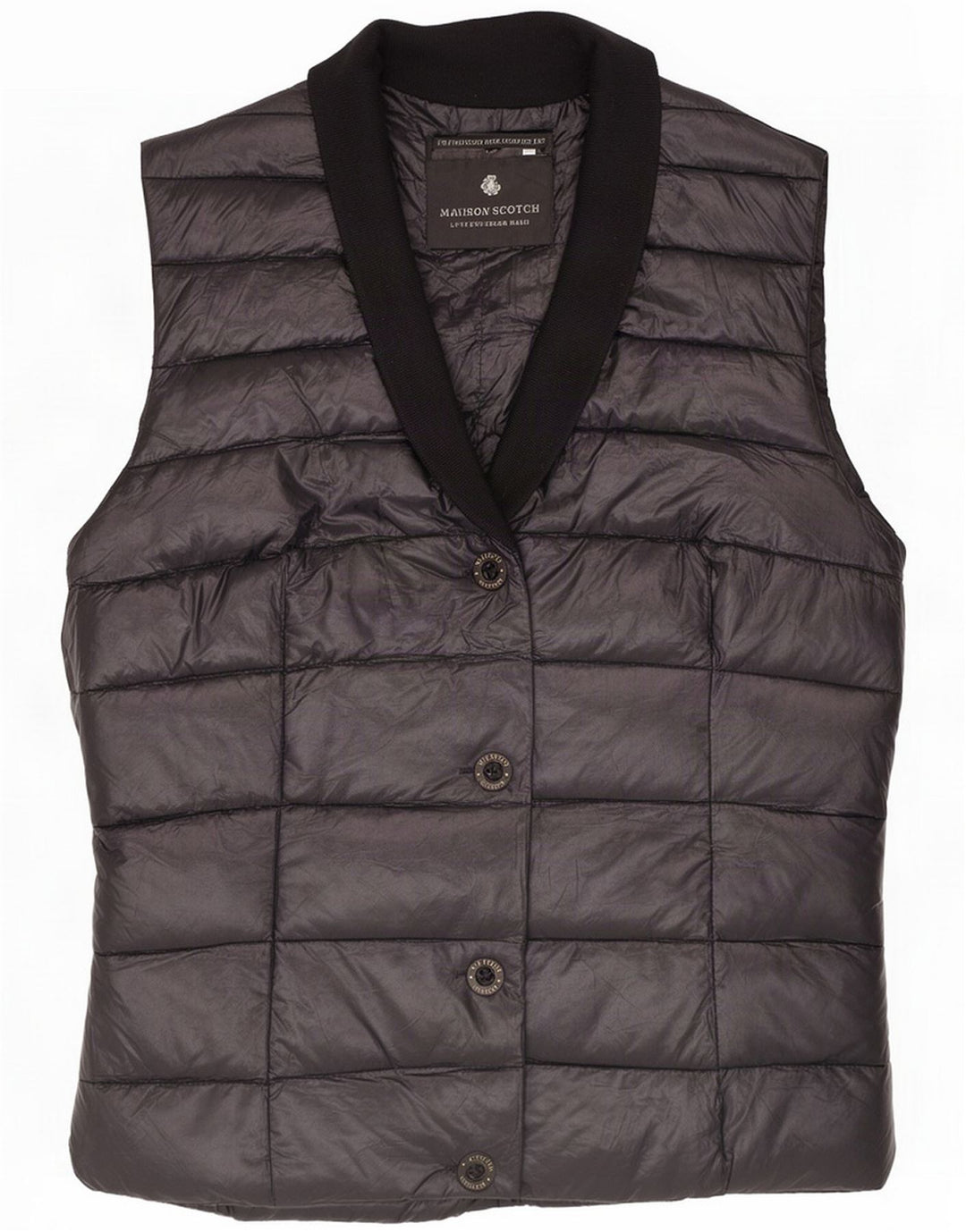 Maison Scotch Womens Perfect Fit Polstret Gilet Størrelse 2 Medium Sort