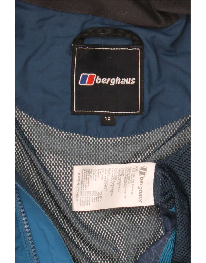 Berghaus Dame Hætte Oversized regnjakke UK 10 Small Blue Colourblock