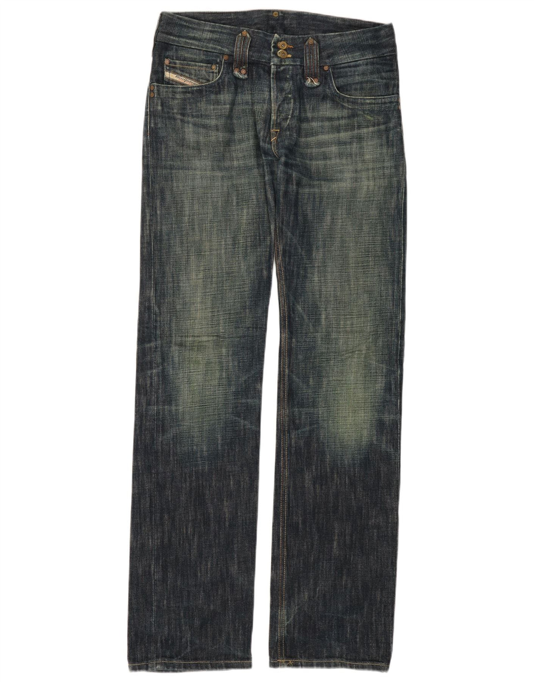 DIESEL Dame Straight Jeans W30 L34 Marineblå Bomuld
