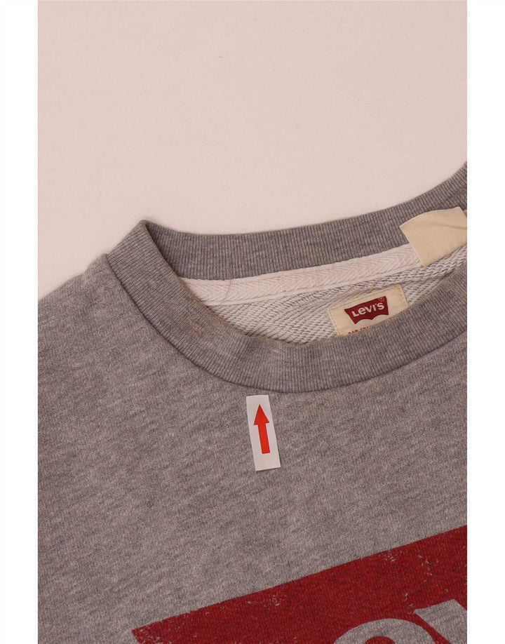Levi's Grafisk sweatshirt til mænd, lille grå bomuld