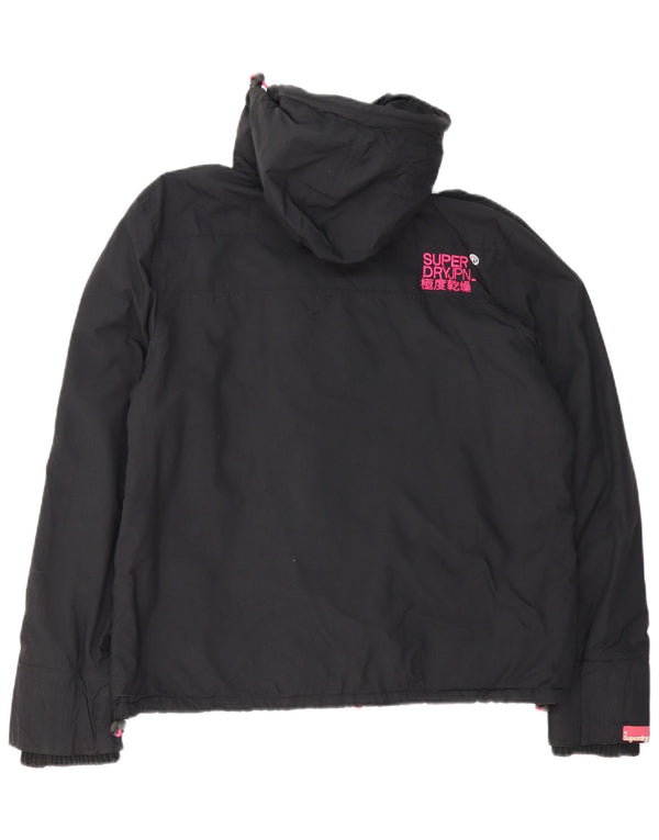 Superdry Womens The Windcheater Graphic Windbreaker Jacket UK 18 XL Sort
