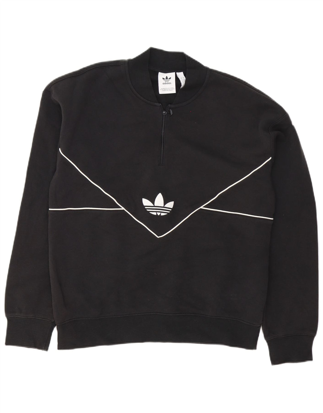 Adidas Sweatshirt med lynlås til mænd mellem sort bomuld