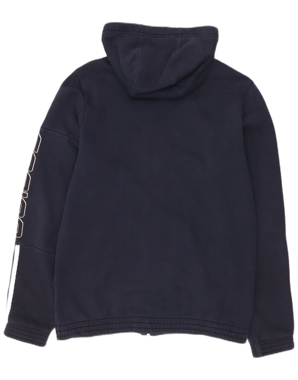 ADIDAS grafisk hættetrøje med lynlås til mænd Medium marineblå bomuld