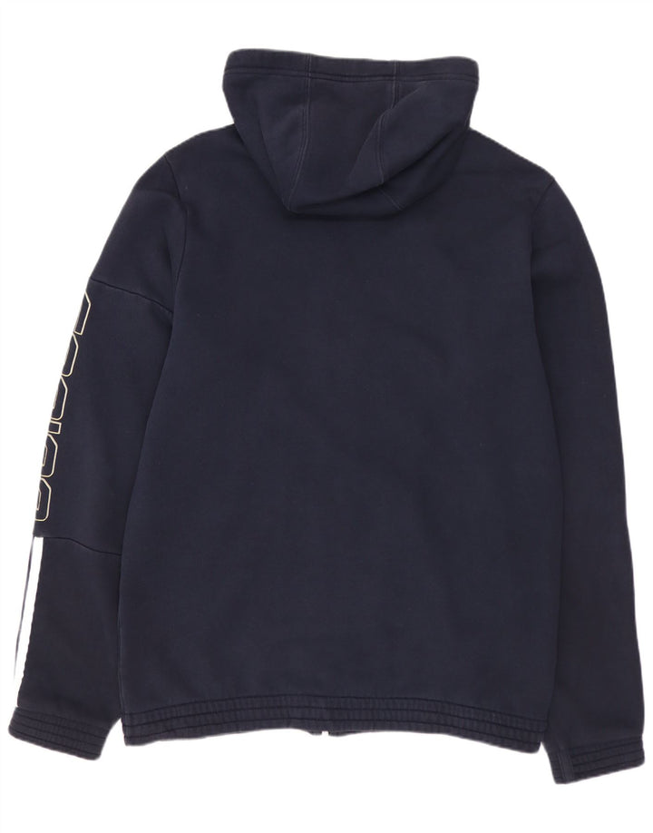 ADIDAS grafisk hættetrøje med lynlås til mænd Medium marineblå bomuld