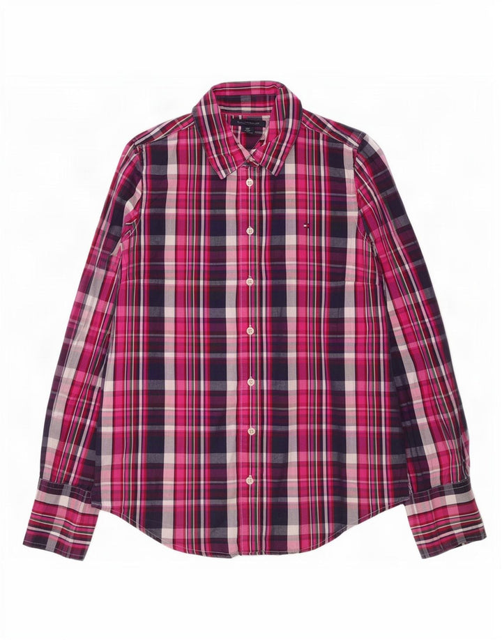 Tommy Hilfiger Dameskjorte UK 10 Small Pink Ternet Bomuld