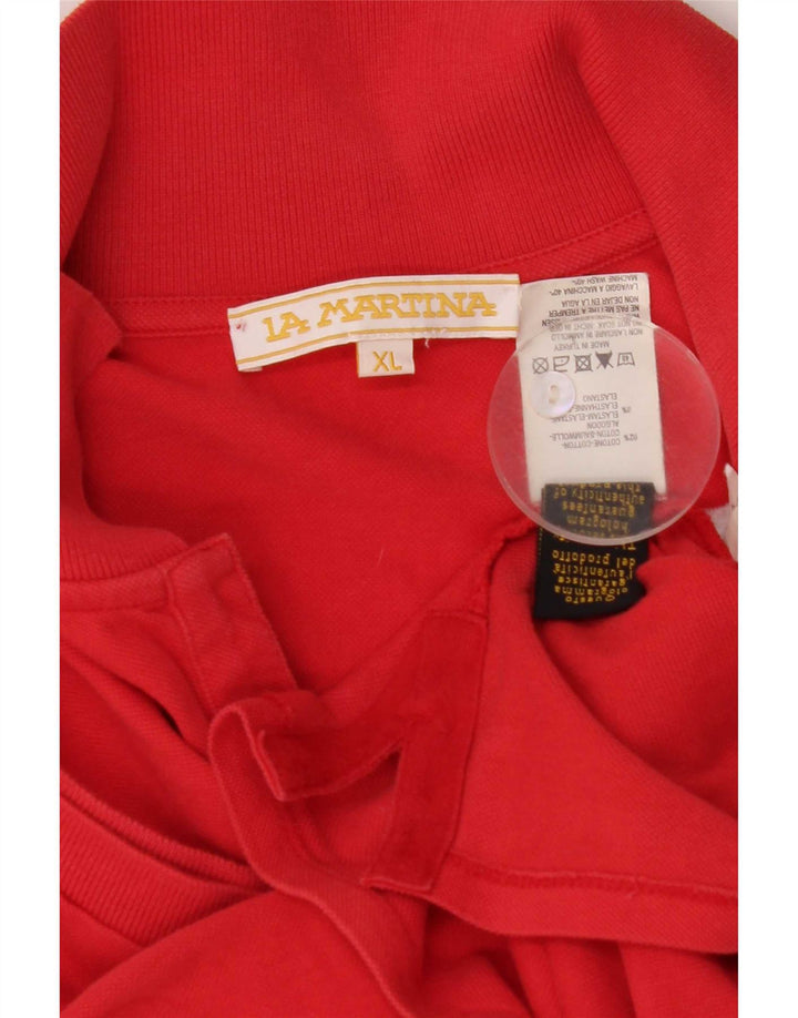 La Martina Dame Pullover Shirt UK 18 XL Rød Bomuld
