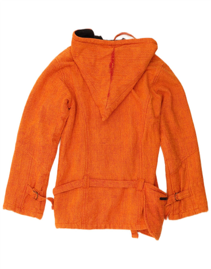 Coline Dame Hooded Bomber Jacket UK 12 Medium Orange Bomuld