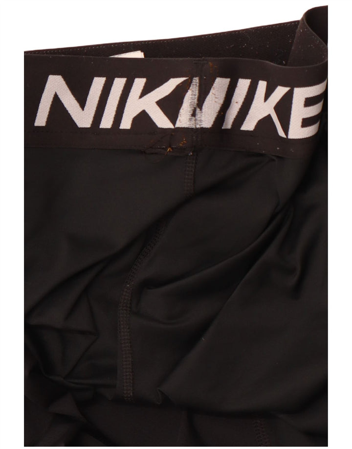 NIKE Dri Fit grafiske leggings til kvinder UK 8 Lille sort polyester
