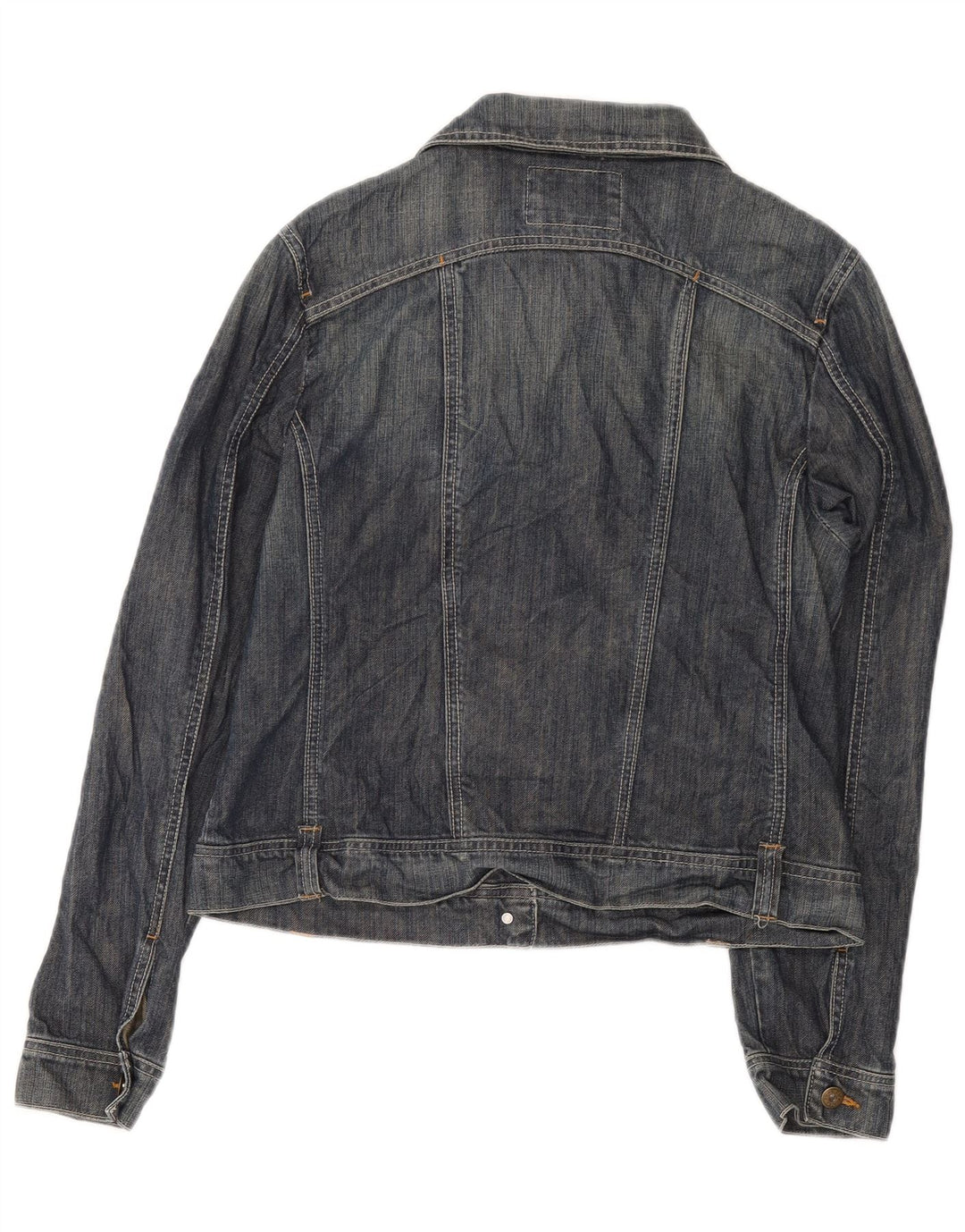 Kiabi Dame Crop Denimjakke UK 14 Stor Blå Bomuld