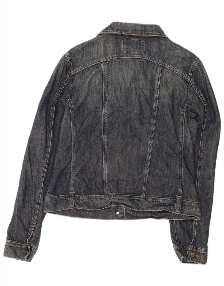 Kiabi Dame Crop Denimjakke UK 14 Stor Blå Bomuld