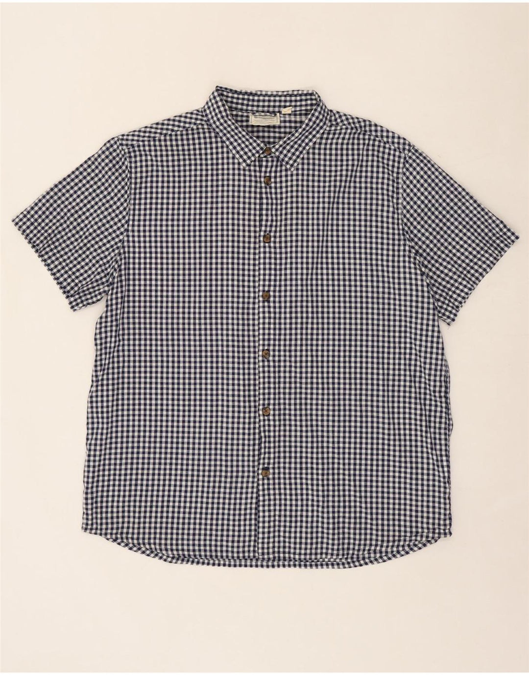 MOUNTAIN WAREHOUSE Mens Short Sleeve Shirt XL Navy Blue Gingham Cotton Vintage Mountain Warehouse and Second-Hand Mountain Warehouse from Messina Hembry 