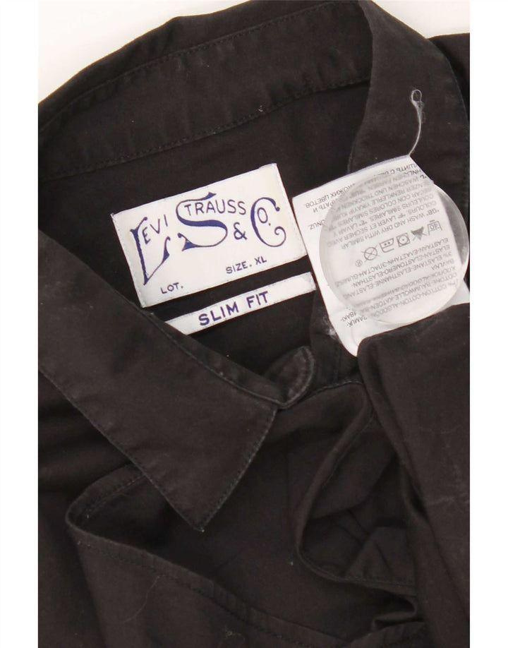 Levi's herre Slim Fit skjorte XL sort bomuld