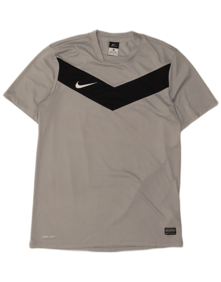 Nike Herre Dri Fit T-shirt Top Medium Grey Colourblock Polyester