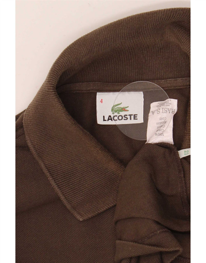 Lacoste Langærmet Polo Shirt til mænd Størrelse 4 Medium Brun Bomuld