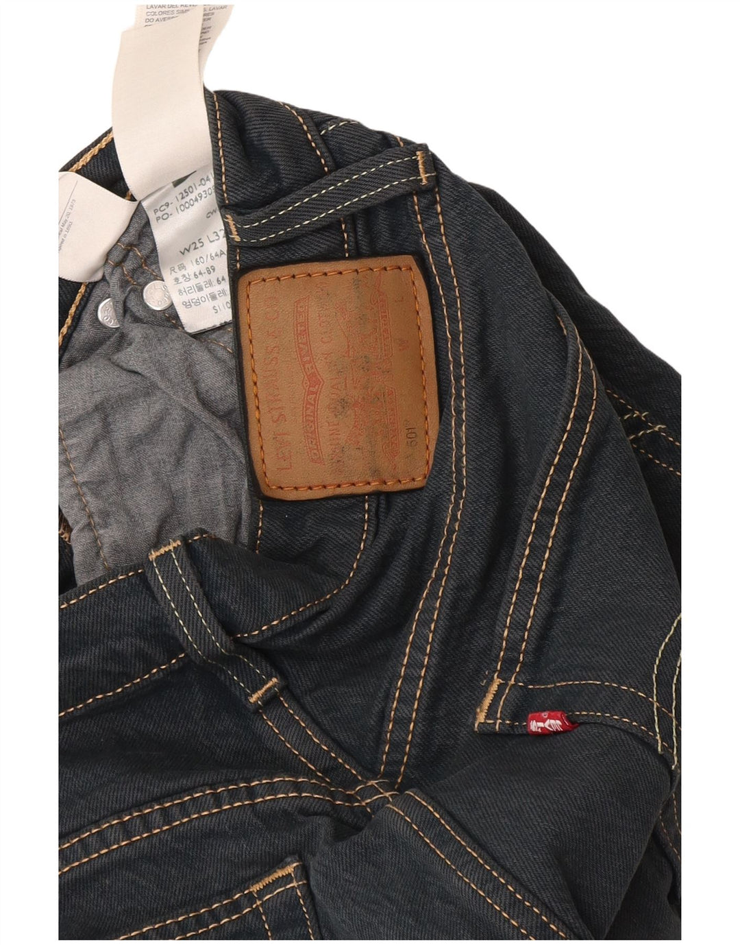 Levi's Dame 501 Straight Jeans W25 L32 Grå Bomuld