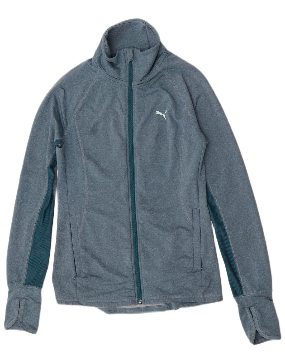 Puma træningsdragt topjakke til kvinder UK 8 Small Blue Colourblock Polyester
