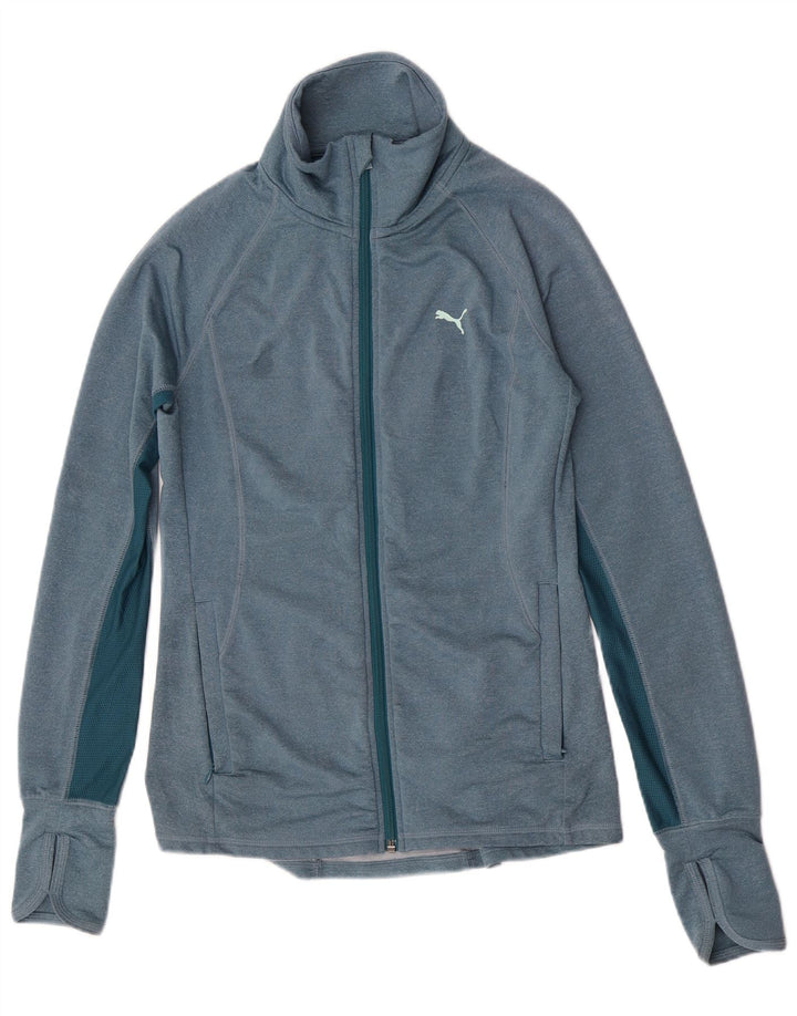 Puma træningsdragt topjakke til kvinder UK 8 Small Blue Colourblock Polyester