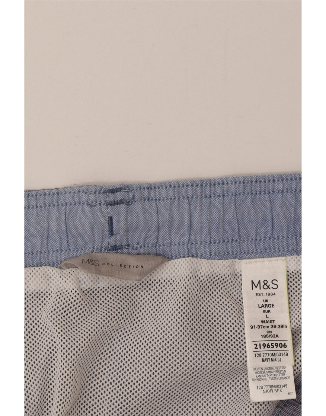 Marks & Spencer Badeshorts til mænd store blå bomuld