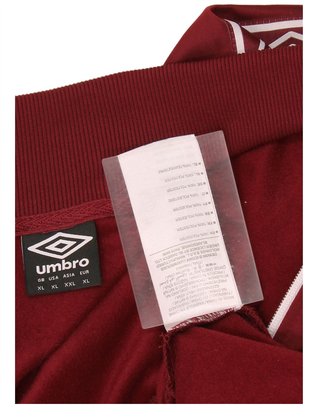 UMBRO Herre grafisk træningsdragt Topjakke XL Burgundy Polyester
