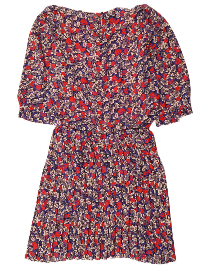 Vintage kvinders 3/4 ærmer skede kjole US 8 Medium Multicolored Floral