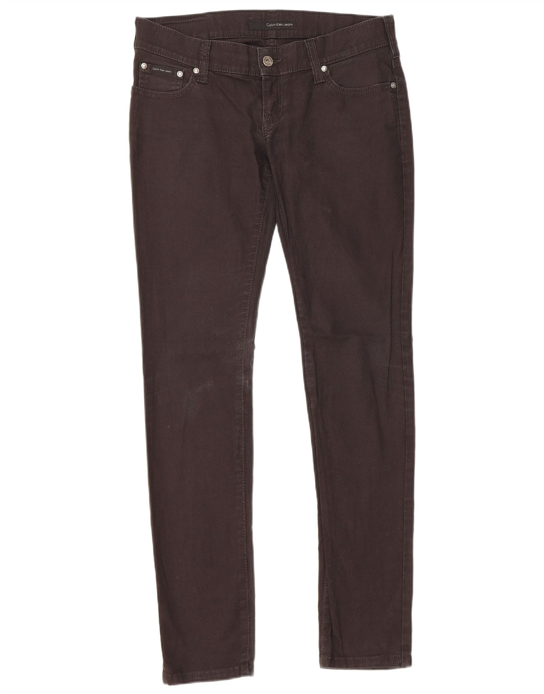 Calvin Klein Dame Slim Jeans W30 L31 Sort Bomuld