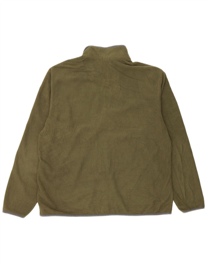 Eddie Bauer herre lynlås hals fleece jumper stor grøn polyester