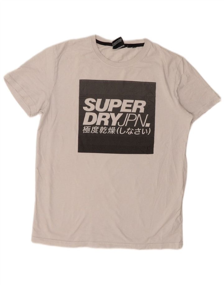 Superdry Grafisk T-shirt til mænd, medium hvid bomuld